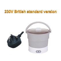 찜기 다용도 멀티쿠커 Opvouwbare Elektrische Fornuis 110V/220V 미니 다기능 냄비 Voedsel Stoomboot Koken Machine Voor, [01] WHITE, [03] UK
