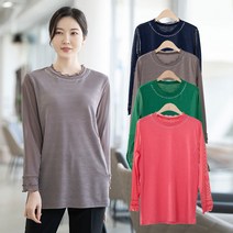 엄마옷 모슬린 셔링 라운드 긴팔 티셔츠 TS203027마담 미시옷 50대 중년여성의류 60대 엄마옷 빅사이즈 할머니옷 여성옷
