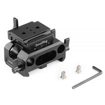 스몰리그 Blackmagic 디자인 포켓 시네마 카메라용 SmallRig 베이스 플레이트 4K 6K (Arca 호환) 카메라 15mm 로드 클램프 2261, black
