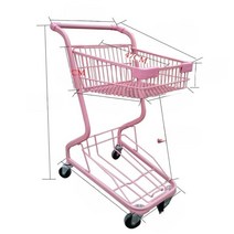 문구 펜시점 소형마트 쇼핑 카트, 1개, 레드 F7+ 바구니