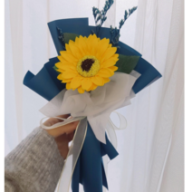 효정Flower 비누꽃 장미한송이 해바라기한송이 꽃다발, 해바라기