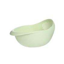 과일 채소 세척기 Kitchen Rice Washing Machine Sieve Basin Plastic Draining Vegetable Basket Tools, 02 Green