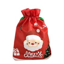 UNBAISER 크리스마스 빨간 부직포 산타 선물주머니 포장봉투 어린이집 단체포장지 26x36cm NJ11, 20개