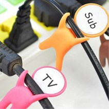 네트워크 전선 코드선정리용 케이블라벨 1+1 원룸 소규모사무실 컴퓨터책상 홈피시방, 턱걸이 케이블라벨3개입