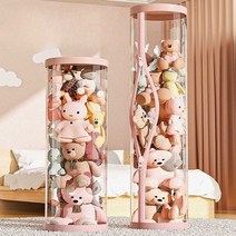 투명 인형 정리함 정리 리빙 원통 수납함 디스플레이, 26cm20cmx야간조명끈x인형45개