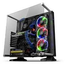 오픈식 본체케이스 미들타워 화이트 조립컴퓨터PC 51CM 강화유리 벽걸이, 단품