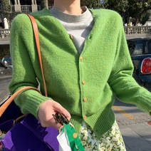 박시니트가디건 앙고라 여성 봄가을 와이드 루즈핏 키치한 부드러운 소프트 찰 스웨터 코트 상의 2595290913
