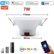 LED 통 5W 7W 9W 10W 15W 220V 밝기 조절 가능한 스포트 Led 조명 홈 RGB + CW WW 스마트 천장 램프, WiFi 7W, 1 Piece