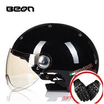 할리데이비슨헬멧 BEON Moto rcycle 레트로 스쿠터 헬멧 B103 모토 s 빈티지 제트 레이싱 Capacete queiro 오픈 페이스, [01] M, [03] 3