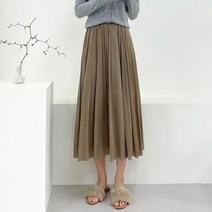쏘옷 여성용 세라 A라인 밴딩 플리츠 스커트