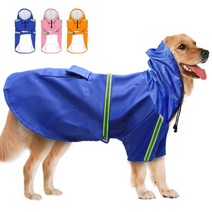 2021 새로운 애완 동물 비옷 개 옷 방수 큰 개 의상 비옷 골든 리트리버|Dog Raincoats|, 1개, Orange, M