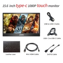 휴대용모니터 소형 게임용 무선 서브 터치 포터블 모니터 4k 15.6 인치 ips dp, 협력사, 15.6형 c-터치
