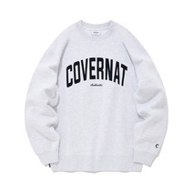 [커버낫 본사]빅 아치 로고 기모 맨투맨 헤더 그레이