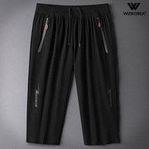 빅사이즈 지퍼포켓 밴딩 7부 반바지 남자 남성 팬츠 WI113PN