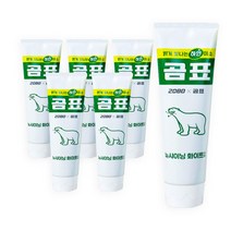 2080 뉴샤이닝 화이트치약 곰표에디션 120g, 6개