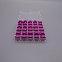 자수몰 밑실 보관용 보빈케이스 + 공업용 감긴밑실 30개, 보라 밑실