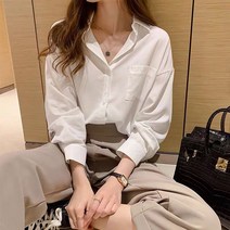 슈썸 데일리 여성 단색 루즈핏 블라우스 LK S015