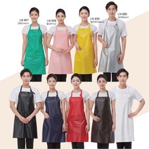 라인 비닐 유니폼 앞치마 미용실 피부샵, [LN664] 브라운 (Brown)