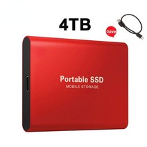 외장하드 m.2 ssd 500g 1tb 플래시 드라이브 외부 type-c 고속 usb3.1 2tb 4tb 8tb ssd 스토리지 노트북 ps4용 휴대용 hd 디스크, 레드 4tb