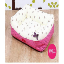 오너클랜 강아지메모리폼침대 자동차 사각 대 핫핑크 방석, 단일