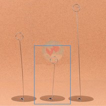 얼리 원형 스텐 꽂이 2P 소형 거치대 명함 엽서 쿠폰 이름표 가격표 네임카드 아크릴꽂이
