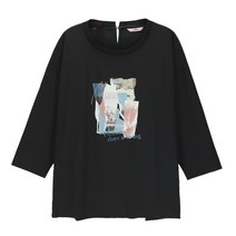 여성 프린트 아트웍 7부 블라우스 LSBLL871_[2컬러]