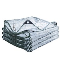 0.32mm 야외 방수포 정원 발코니 pvc 방수 천 도어 창 투명 플라스틱 천 텐트 방수 타포린 포함, 3x4m, 녹색 가장자리