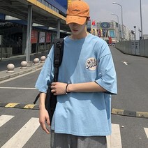 가바바 남성 반팔티 캔 음료 그림 오버핏 라운드 반팔티 G35816