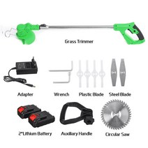1800W 예초기 벌초 잔디 제초기 트리머 무선 Makita 배터리, 한국, EU, Green 2 battery