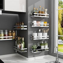 양념통 주방선반 높이조절 폭조절 코너선반 조리도구 싱크대양념장 도마 다용도선반 조리도구선반 및 걸이, 블랙 중형