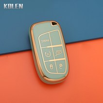 호환 TPU(열가소성 폴리우레탄)자동차 원격 키 케이스 커버 셸 지프 변절자그랜드 체로키 램 충전기 1500챌린저 크라이슬러 섭씨 300도여행, 녹색., 규격 없음