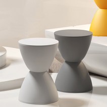 모래시계 원형 스툴 미니 협탁 홈 인테리어 체어 모던 심플 1인 카페 스툴 간이 의자, 옐로우