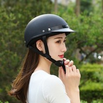 경량 안전모 V 남성과 여성을위한 전기 오토바이 헬멧 사계절 반 헬멧 라이트 안전 모자 레트로 스쿠터 상품 오토바이, 적갈색