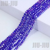 크리스탈 론델 3mm 투명컬러 AB 도금 비즈 컷팅/ DIY 비즈공예 동백이반지 마스크스트랩 팔찌 만들기 재료 투명 반투명 불투명 비비드 시드 지우지우, 10.블루ab