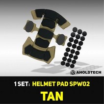 오토바이 스쿠터 킥보드 전동 AHOLDTECH 정품 헬멧 보호 패드 교체 액세서리 메모리 폼 쿠션 웬디 빠른 MICH ACH Airsoft, Free Size, SPW02 TAN