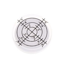 수평계 32x7mm 과녁 모양의 기포 정도는 카메라 원형을 위한 표면 수준으로 표시됨, 하얀