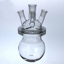 250ml 500ml 1000ml 2000ml 4 나방 글로벌 유리 반응기 무거운 시트 반응 스틸 플라스크, 500ml 24x19x2x14