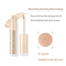 노보 더블 헤드 컨실러 페이스 커버 여드름 자국 다크서클 주근깨 내츄럴 페이스 3색 컨실러 위드 스펀지 브러시, 3, 1개