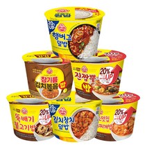오뚜기 컵밥 6종 김치참치덮밥+뚝배기불고기밥+원조맛집김치찌개+참기름김치볶음밥+진짬뽕밥+햄버그덮밥 세트, 1세트