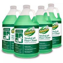 OdoBan Neutral pH Floor Cleaner 오도반 중성 pH 바닥 세정제 클리너 128oz 3.63kg 4팩, 1팩