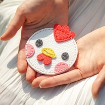 바이오로드 캐릭터 가죽 손거울 만들기 세트, 1개, 닭 1개+스티커증정