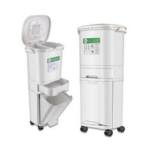 분리수거함 2단 3단 휴지통 38L 42L, 3층 42리터 논슬립+활탄소 탈취 2권 봉투