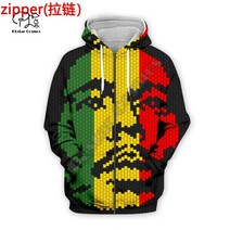 Bob Marley 밥말리 후드 레게 사자 가수 힙합 전설 밥 말리 재미 있은 fashion 3dprint 가을 ​​풀오버 캐주얼 b5