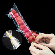 탕후루 비닐 투명 포장지 1000개 일회용 선물 포장비닐, 너비 7.5cm x높이 27cm(금박끈포함)