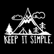 KEEP IT SIMPLE 카라반 스티커 자동차 캠핑카 튜닝 홀로그램 데칼 스티커, KEEP IT SIMPLE 반사화이트, 1개