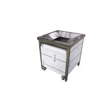 업소용 잔반 처리대 음식물 수거대 주방 잔반통 씽크, 뒤없는둥근구멍을가진70x70x80