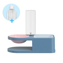 소소 개냥인생 반려동물 급수식기 애견식기 강아지+물통 500ml, 블루