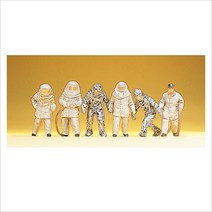 Preiser 14205 디오라마 미니어처 테라리움 방염복 입은 소방관들 6명 세트 사람 피규어 모형 1:87 사이즈