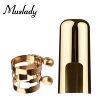 알토 색소폰 리가춰 muslady alto saxophone ligature 더블 나사 조정 sax 패스너 클립 마우스피스 캡 색소폰 액세서리, 모자