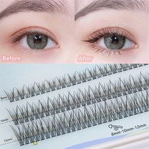 [1+1특가 &사은품증정이벤트] 하나 사면 하나 더! 가닥속눈썹 8mm+10mm+12mm세트 가닥언더속눈썹 6mm 아이래쉬 셀프속눈썹연장 인조속눈썹, V3 x 1세트, V2 x 1세트